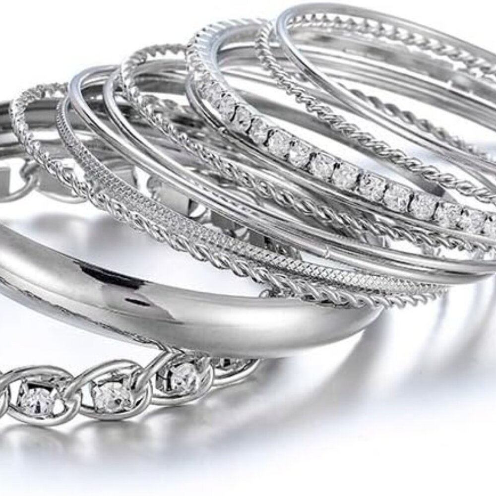 Twisted Multiple Metal Bracelets & Bangles Set Fo… - image 2